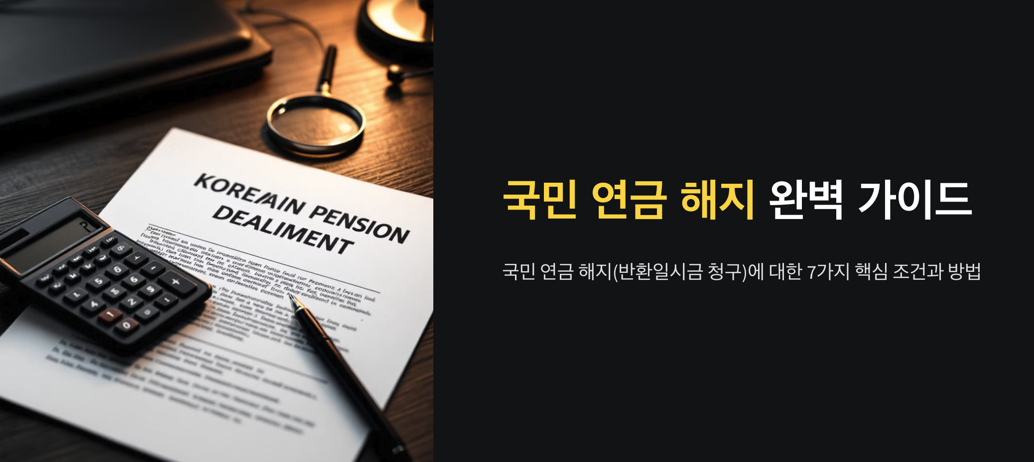 국민 연금 해지 완벽 가이드: 7가지 알아두어야 할 조건과 수령 방법 2 국민 연금 해지 완벽 가이드
